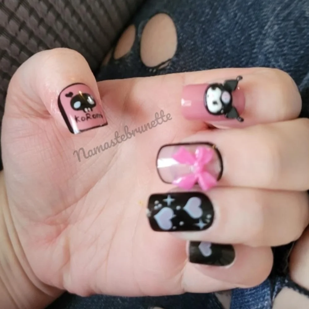 3D Sanrio Kuromi Press On Nails